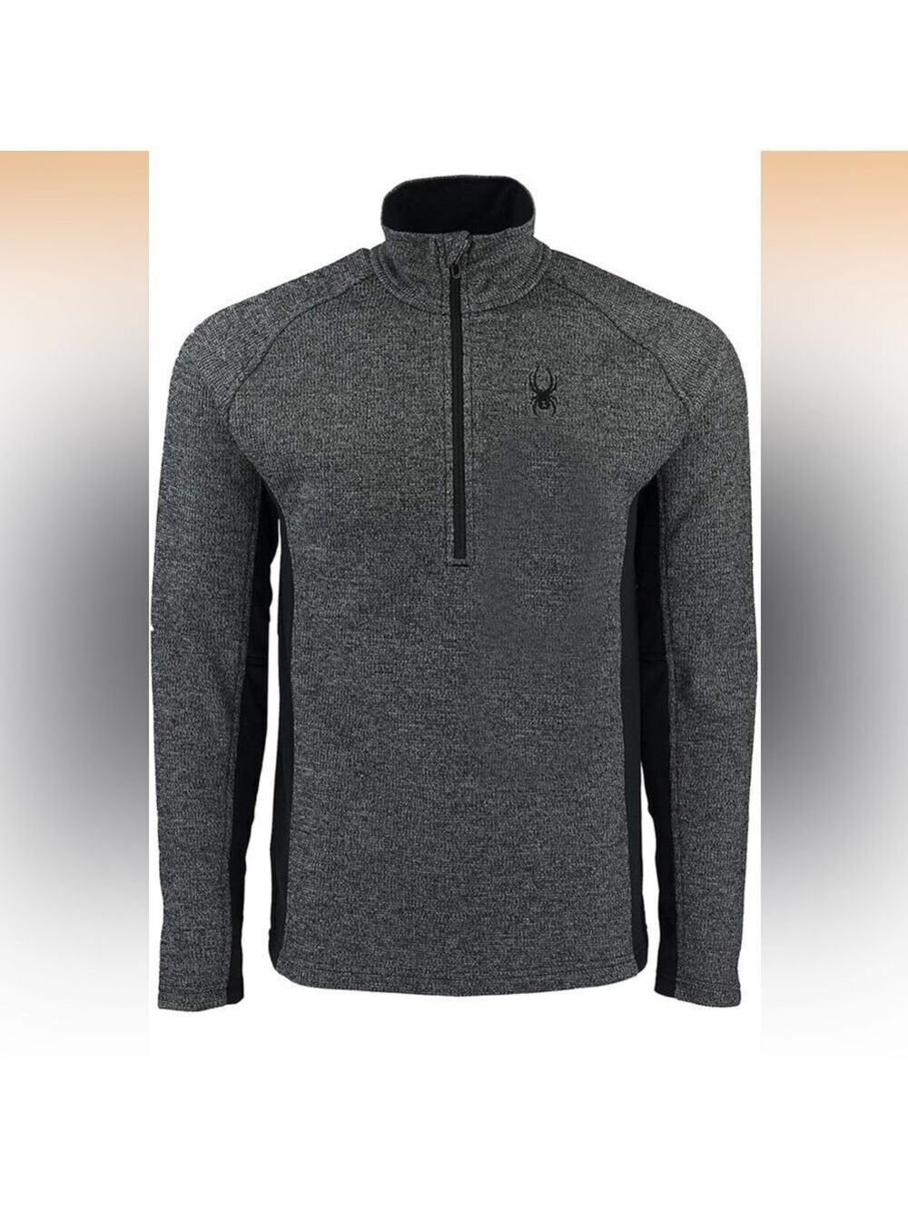 Spyder Mens Mock Neck Half Zip Sweater Heathered Gray XXL NWT